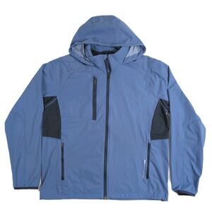 RLX Ralph Lauren Jacket Mens Large Blue Performance Packable Windbreaker Golf